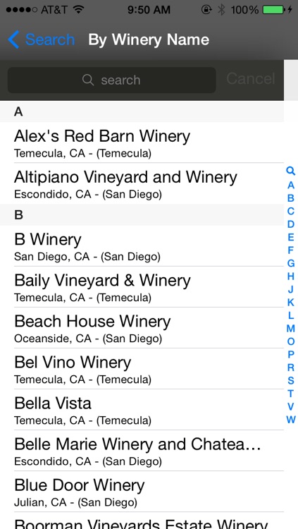 Temecula Valley and San Diego Winery Finder