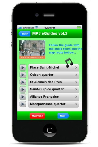 Paris eGuides - Travel Guide MP3 and video tours inside the famous quarters, maps offline, metro, help screenshot 2