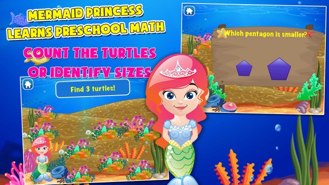 Mermaid Princess Preschool Adventure: Basic Addition, Subtra(圖5)-速報App