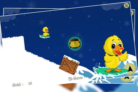 Snowboard Ice Duck : The Winter Cute Animal Fun Fast Race - Gold screenshot 3
