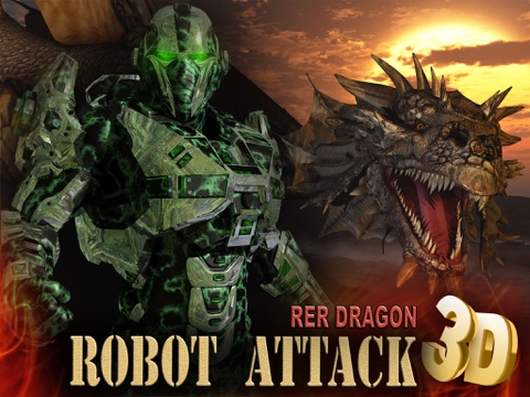 Red Dragon Robot Attack - An Epic 3D Arial battlefield apocalypse screenshot