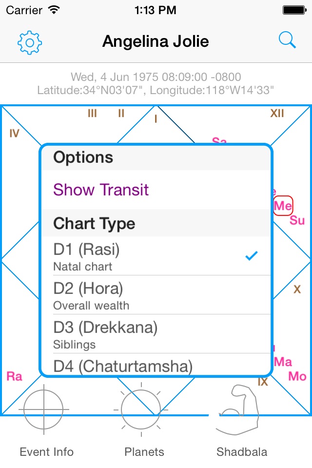 Jyotish Dashboard™ Preview - Indian/Vedic Astrology Charting Software screenshot 2