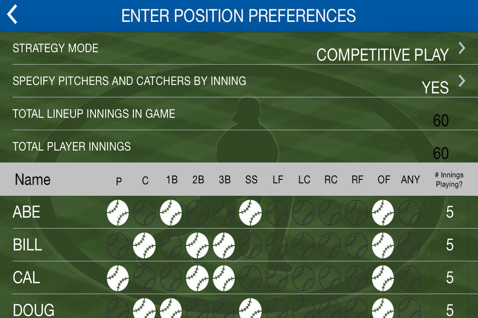 Play Ball Lineup  - Youth Baseball and Softball Lineup Maker screenshot 4