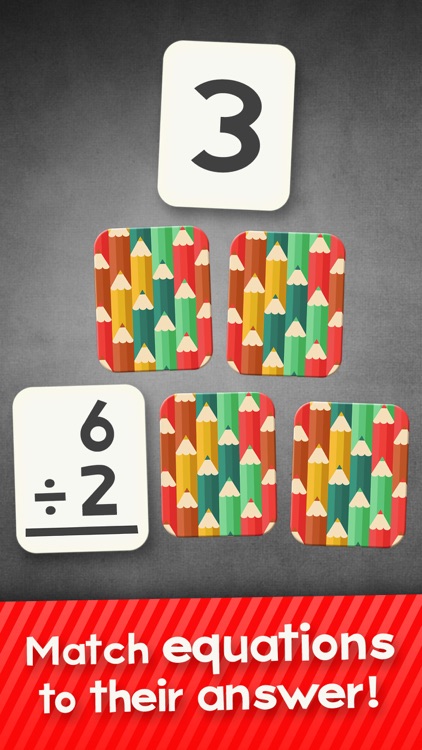 Division Flashcard Match Games for Kids in 2nd, 3rd and 4th Grade Learning Flash Cards Free screenshot-0