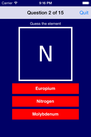 Atomic Element Quiz screenshot 3