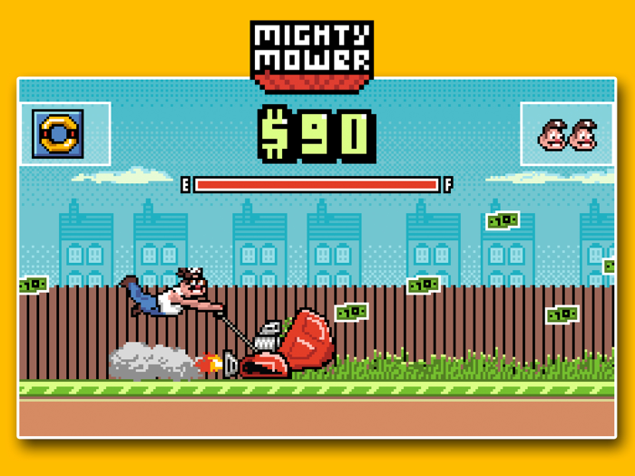 Mighty Mower – the retro 8 bit game adventure of extreme mowing