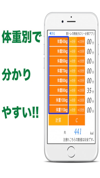 筋トレの燃焼カロリー計算アプリ　~無料で人... screenshot1