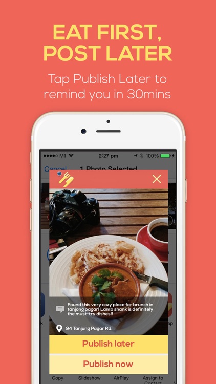 HungerSnap - Eat First, Post Later! A Foursquare extension to leave reviews