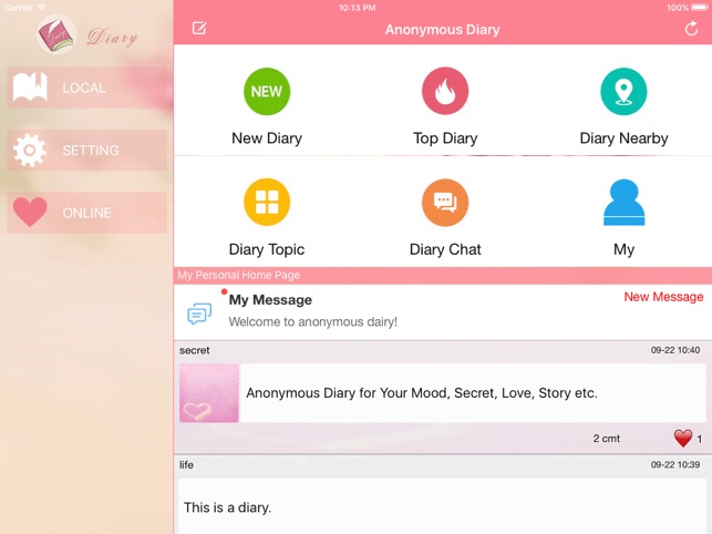 DiaryMS HD - Anonymous Diary for Your Mood, Secret, Love, St(圖2)-速報App