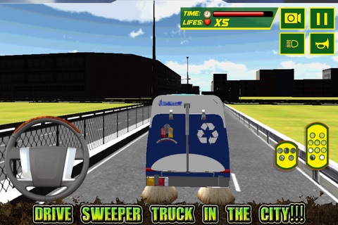 City Garbage Truck Simulator 3D – Drive trash vehicle & digger crane to sweep the roads screenshot 3