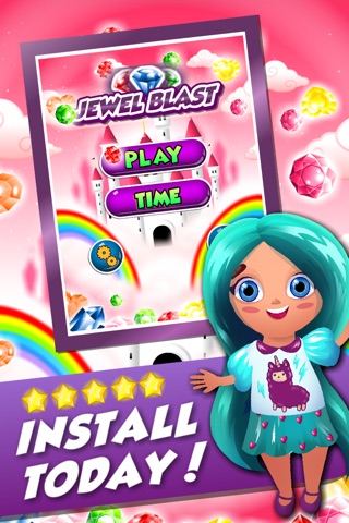 Jewel's Blast Match-3 - diamond game and kids digger's mania hd free screenshot 4