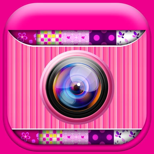 Cute Pink Photo Collage Maker: Adorable photo editor for girls with lots of photo frames, background color themes and photo filters iOS App