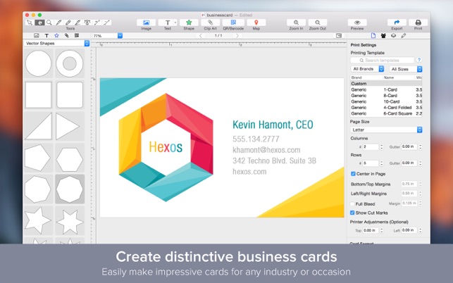 Business Card Designer Create Cards On The Mac Screenshots