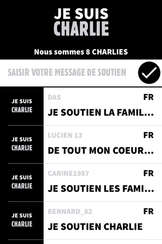 JE SUIS CHARLIE : Messages de soutien screenshot 2