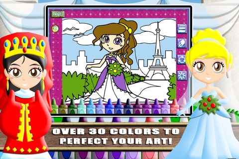 Princess Wedding Dress Coloring - Magical Makeover Book screenshot 3