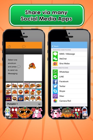 Emoji Kingdom 15 Free Pumpkin Halloween Emoticon Animated for iOS 8 screenshot 3