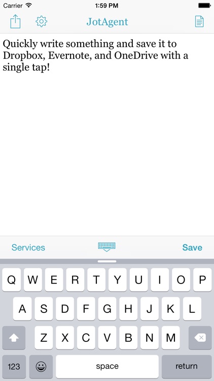 JotAgent ~ quick notes for Dropbox, Evernote, OneDrive