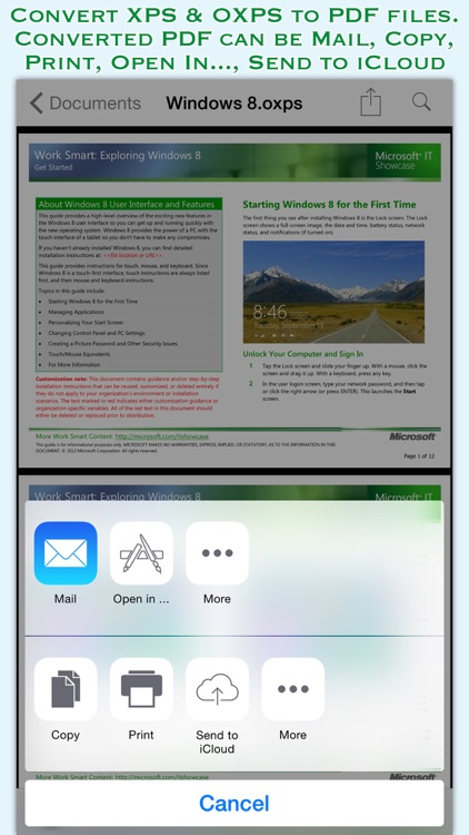XPSView for iOS : Read XPS & OXPS documents and Export to PDF