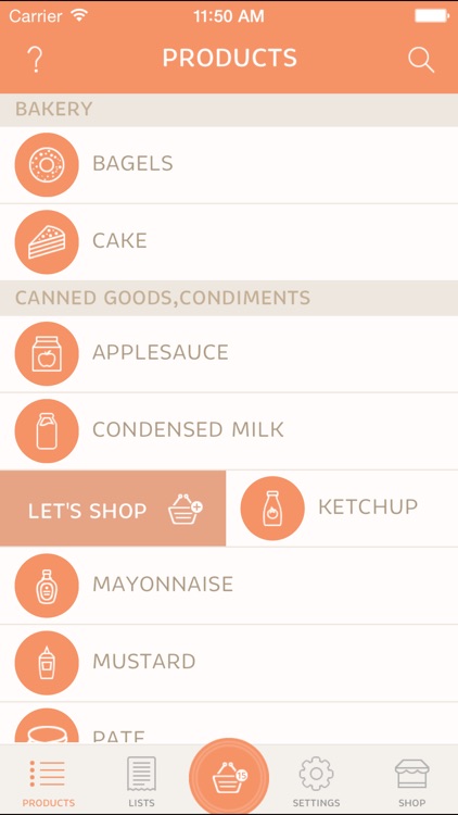 Let's Shop - Grocery shopping list is just a swipe away!