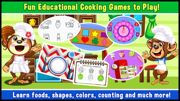 Preschool Educational Zoo Kitchen Games for Toddler | play children mini shape & alphabet learning puzzles for kids