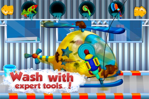 Copter Wash – Kids auto swing helicopter washing game and repair salon shop screenshot 3