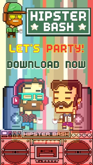 Hipster Bash FREE GAME - Funny Quick 8-bit Retro Pixel Art G(圖2)-速報App