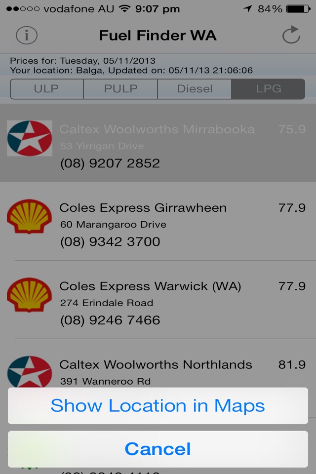 Fuel Finder WA screenshot 2
