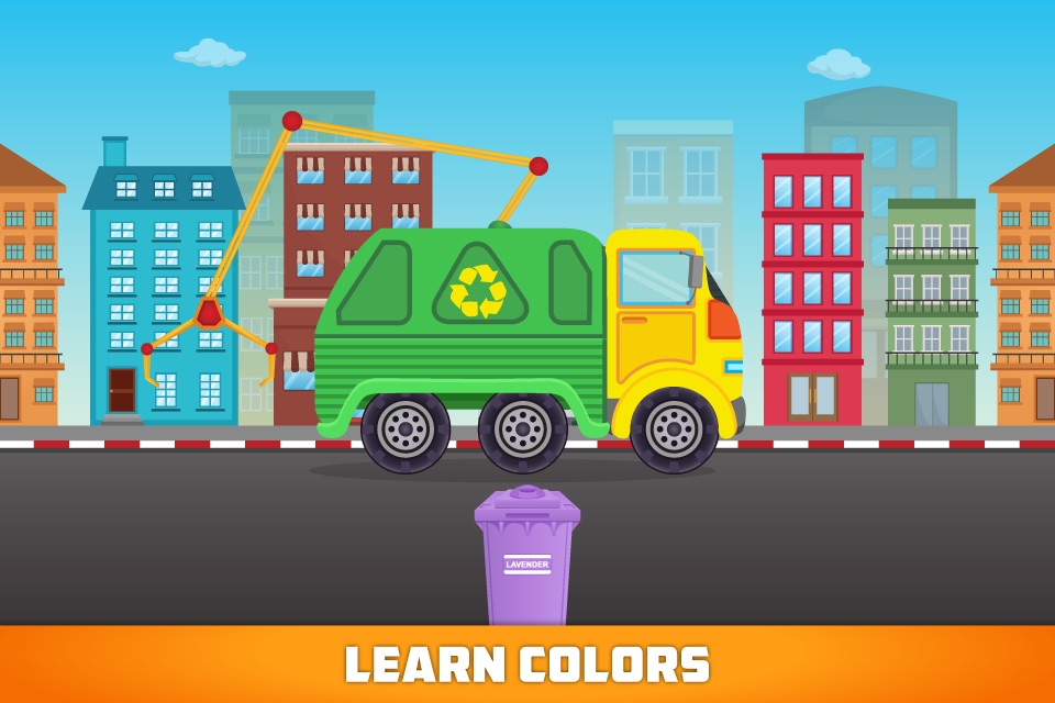 Colors Garbage Truck Free - an alphabet fun game for preschool kids learning colors and love Trucks and Things That Go screenshot 4