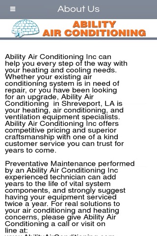 Ability Air Conditioning Inc - Shreveport screenshot 2