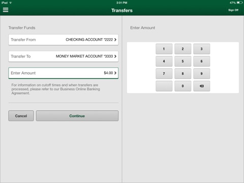 Bank of Marin Business Mobile for iPad screenshot 2