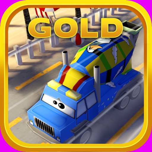 Little Mixer Truck in Action Gold: 3D Cartoonish Construction Driving Game for Kids
