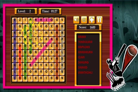 Cricket Players Word Search screenshot 2