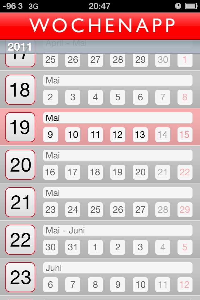 Wochenapp -- Die Kalenderwoche direkt als numme... screenshot 2