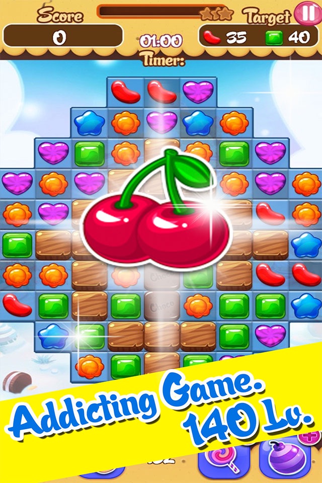 Gummy Fruit Sweet Deluxe mania : Match 3 Free Game screenshot 3