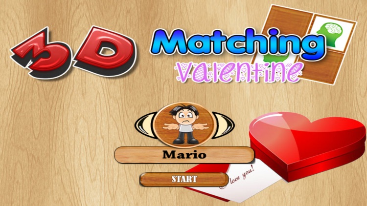 `` 3D Matching Valentine Cards - Train your brain with pair matching game