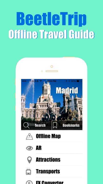 Madrid travel guide and offline city map, Beetletrip Augmented Reality Madrid Metro Train and Walks