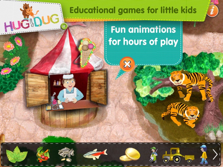 Zoo Explorer -  HugDug animals activity game for little kids. screenshot-3