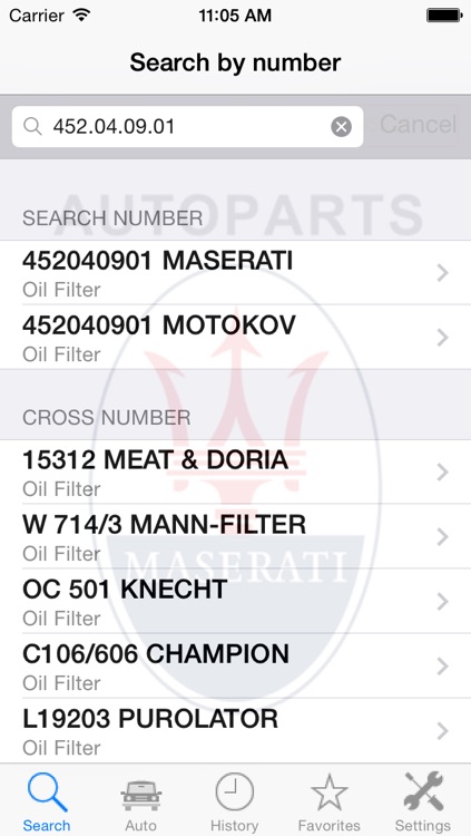 Autoparts for Maserati