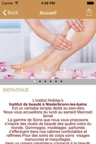 Holiday's institut de beauté screenshot 2