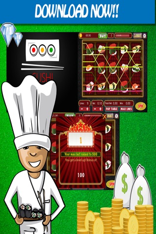 AAA+ Let's Eat Sushi Slot Game - Casino Slotmachine rollet 777 Asian Food screenshot 3