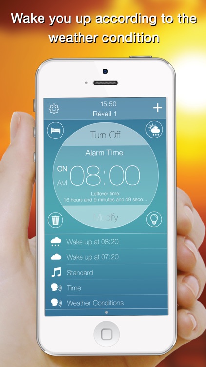 Genius Alarm- Weather Smart Alarm Clock, Set up wake-up alarms according to the weather forecast!