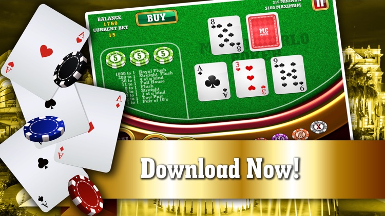 Monte Carlo Poker FREE - VIP High Rank 5 Card Casino Game screenshot-4