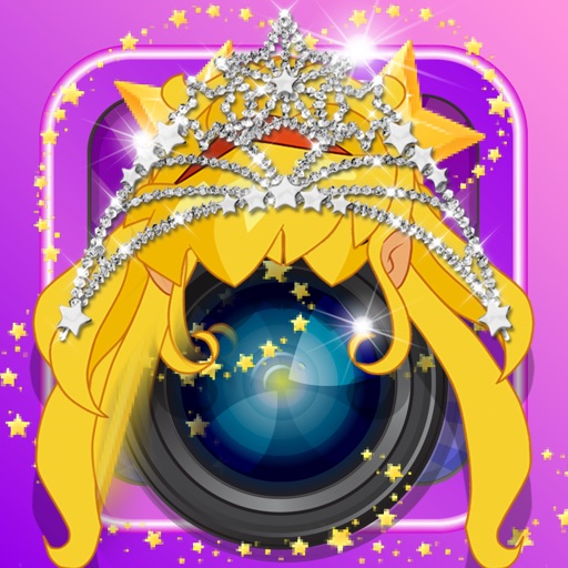 Anime & Manga Pocket Princess Frozen Crown Dress Sticker Camera Style iOS App