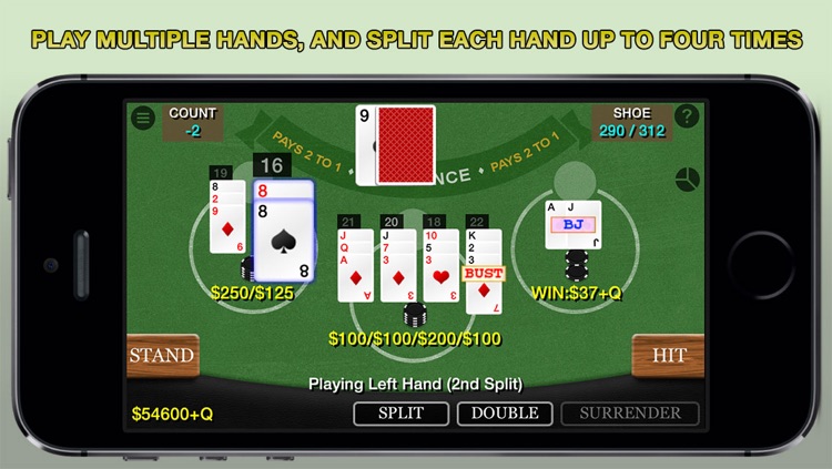 Blackjack 21 Pro Multi-Hand FREE + (Blackjack Pass/Spanish 21/Super 31) screenshot-0