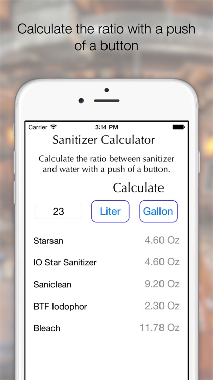 Sanitizer Calculator