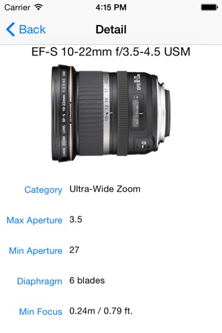 Canon Lenses screenshot 2