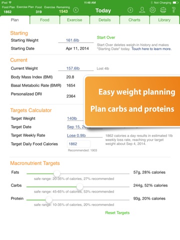 Food Diary and Calorie Tracker by MyNetDiary HD screenshot 3