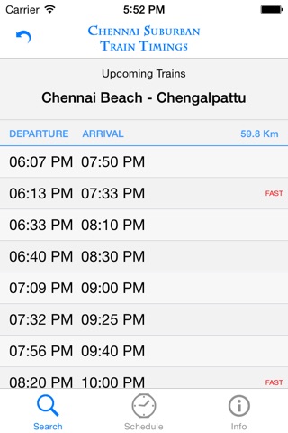 Chennai Suburban Train Timings screenshot 2