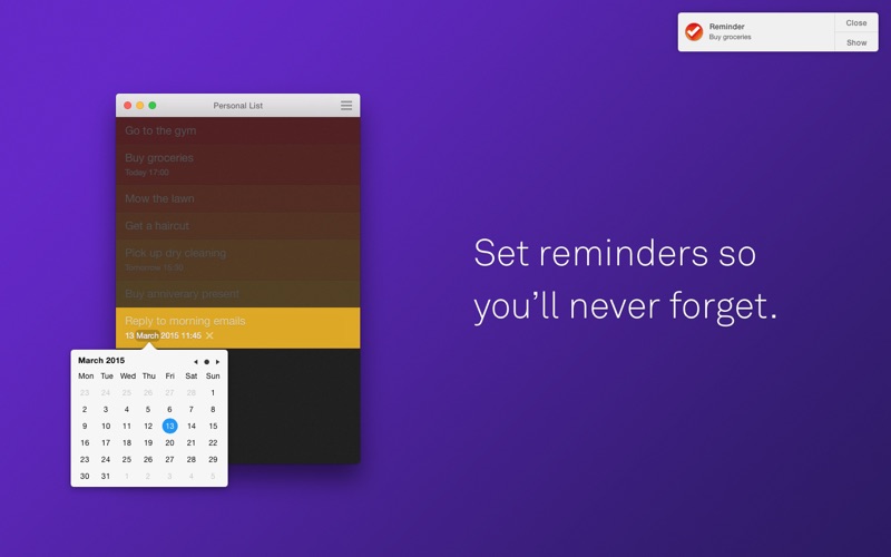 Скриншот №4 к Clear – Tasks Reminders  To-Do Lists для Mac