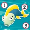 アクティブ! 釣りと淡水の魚についての子供のためのゲームを数えるのは数えることを学ぶ